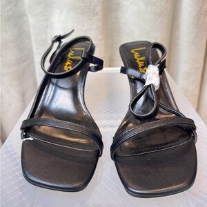 Lulu's Black Heels Strappy Sandals
